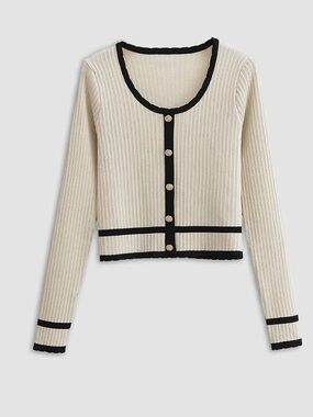Commense Retro Contrast Cardigan Size M